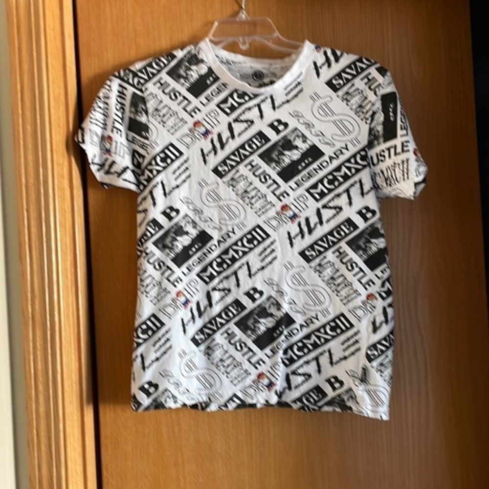 Brooklyn’s Best Men’s All‎ over Graphic Tee Streetwear Cotton Small Black White